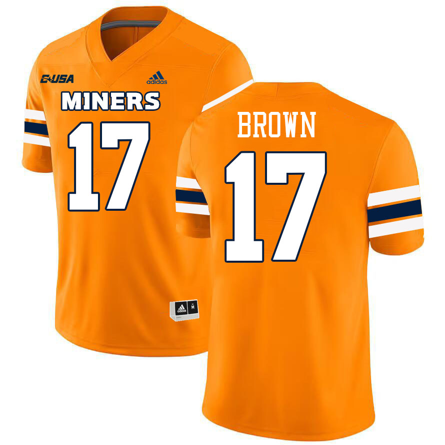 #17 Jaylan Brown UTEP Jersey,UTEP Miners College Football Jersey,Uniforms-Orange